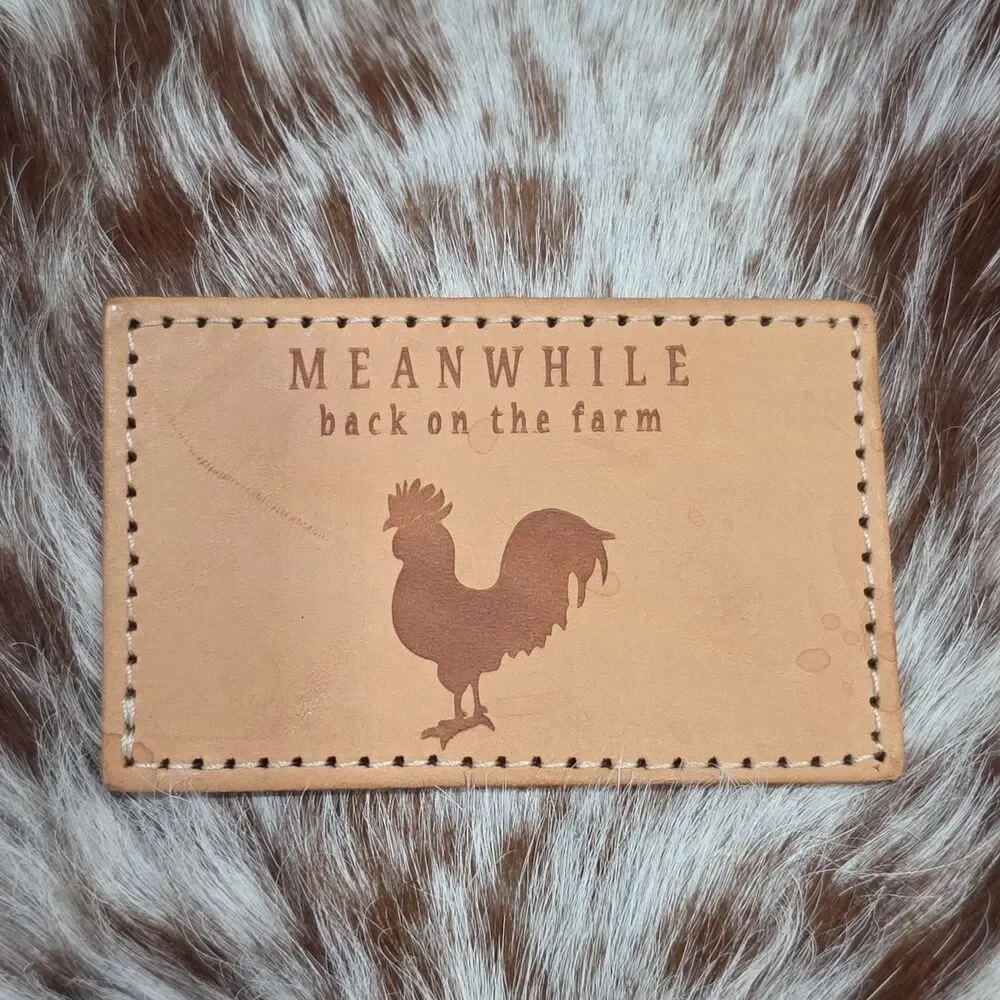 Meanwhile Back on the Farm Hair On Hide Cow XL 16" TOTE BAG AUTHENTIC $375 - Picture 5 of 9